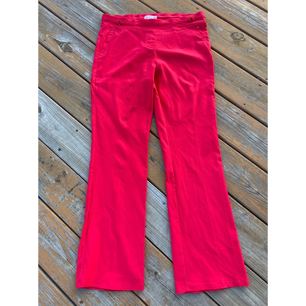 89th + Madison Womens Red Millennium Pull On Dress Pants Straight Leg Size L